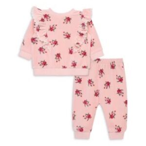 LITTLE ME newborn girls 2pc rose bouquets top and pants set, NEW WITH TAGS